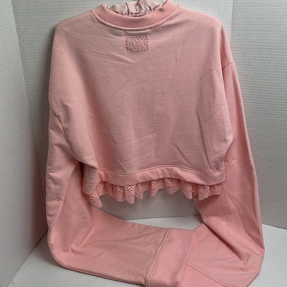 Fenty Puma Rihanna sweatshirt cropped extra long sleeve lace trim - Picture 6 of 7